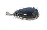 Labradorite Pave Diamond Pendant, Labradorite Gemstone Pendant, Sterling Silver Jewelry, DIY Wholesale Pendants , Gifts for Her