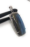 Labradorite Pave Diamond Pendant, Labradorite Gemstone Pendant, Sterling Silver Jewelry, DIY Wholesale Pendants , Gifts for Her