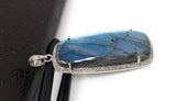 Labradorite Pave Diamond Pendant, Labradorite Gemstone Pendant, Sterling Silver Jewelry, DIY Wholesale Pendants , Gifts for Her