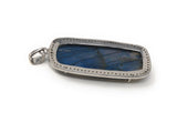 Labradorite Pave Diamond Pendant, Labradorite Gemstone Pendant, Sterling Silver Jewelry, DIY Wholesale Pendants , Gifts for Her