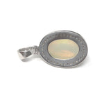 Ethiopian Opal Pendant, Gemstone Pendant, Diamond Pendant, Sterling Silver Opal Pendant, Pave Diamond Jewelry, Gifts for Her