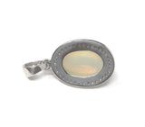 Ethiopian Opal Pendant, Gemstone Pendant, Diamond Pendant, Sterling Silver Opal Pendant, Pave Diamond Jewelry, Gifts for Her