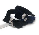 Wide Headband for Girls, Bohemian Side Knot Velvet Headbands for Women, Vintage Style Retro Hairbands, Twisted Knot Rhinestone Head Band, 1