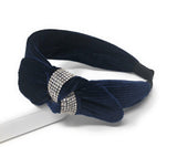 Wide Headband for Girls, Bohemian Side Knot Velvet Headbands for Women, Vintage Style Retro Hairbands, Twisted Knot Rhinestone Head Band, 1