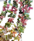 Natural Tourmaline Side Drilled Stick Beads, Gemstone Beads, Natural Tourmaline Beads, Jewelry Supplies, Wholesale Bulk Beads, 8" Strand