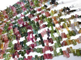 Natural Tourmaline Side Drilled Stick Beads, Gemstone Beads, Natural Tourmaline Beads, Jewelry Supplies, Wholesale Bulk Beads, 8" Strand