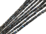 Labradorite Gemstone Beads - Blue Flash Smooth Labradorite Beads, Bulk Wholesale Beads for Jewelry Making, 7-8mm, 16" Strand