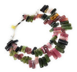 Natural Tourmaline Side Drilled Stick Beads, Gemstone Beads, Natural Tourmaline Beads, AAA+ Quality Wholesale Bulk Beads, 8" Strand