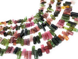 Natural Tourmaline Side Drilled Stick Beads, Gemstone Beads, Natural Tourmaline Beads, AAA+ Quality Wholesale Bulk Beads, 8" Strand