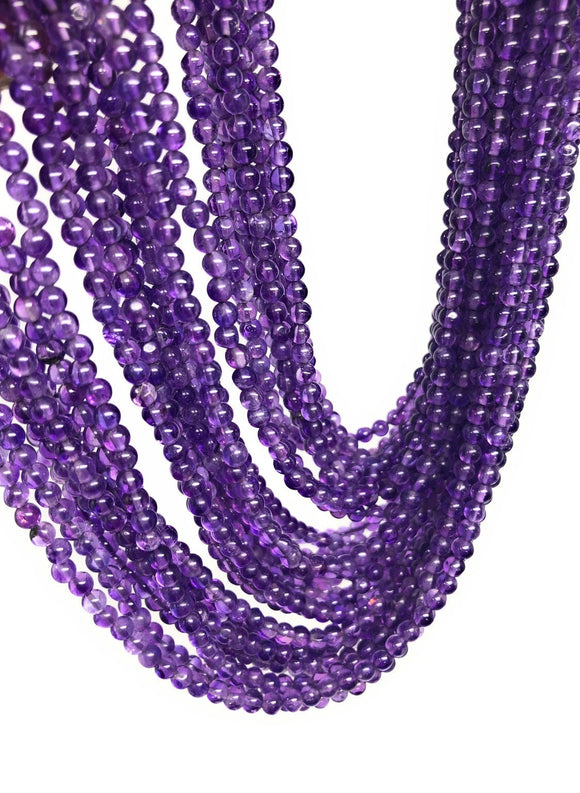 4mm Natural Amethyst Gemstone Beads, Jewelry Supplies for Jewelry Making, Wholesale Gemstone Beads, 13.5