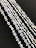Natural Chalcedony Gemstone Beads, Jewelry Supplies for Jewelry Making, Wholesale Gemstone Beads, 13.5" Strand