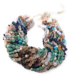 Natural Multi Stone Gemstone Coin Beads, Mix Stone Gemstone Beads, Bulk Wholesale Beads for Jewelry Making, 6-8mm, 15.5" Strand