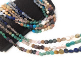 Natural Multi Stone Gemstone Coin Beads, Mix Stone Gemstone Beads, Bulk Wholesale Beads for Jewelry Making, 6-8mm, 15.5" Strand