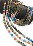 Natural Multi Stone Gemstone Coin Beads, Mix Stone Gemstone Beads, Bulk Wholesale Beads for Jewelry Making, 7-9mm, 14.5" Strand