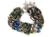 Natural Multi Stone Gemstone Coin Beads, Mix Stone Gemstone Beads, Bulk Wholesale Beads for Jewelry Making, 7-9mm, 14.5" Strand