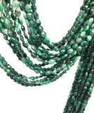 13" Natural Emerald Gemstone Beads, Smooth Emerald Oval Beads for Jewelry Making, May Birthstone Jewelry Supplies