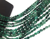 13" Natural Emerald Gemstone Beads, Smooth Emerald Oval Beads for Jewelry Making, May Birthstone Jewelry Supplies