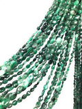 13" Natural Emerald Gemstone Beads, Smooth Emerald Oval Beads for Jewelry Making, May Birthstone Jewelry Supplies