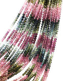 Natural Tourmaline Gemstone Beads, AAA Grade Multi Tourmaline Smooth Round Beads, Jewelry Supplies, Wholesale Bulk Beads, 13.25" Strand