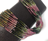 Natural Tourmaline Gemstone Beads, AAA Grade Multi Tourmaline Smooth Round Beads, Jewelry Supplies, Wholesale Bulk Beads, 13.25" Strand
