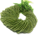 Natural Peridot Smooth Gemstone Beads, Genuine Gemstone Wholesale Beads, Bulk Beads for Jewelry Making, 4mm Beads, 13.75" Strand