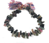 Multi Tourmaline Gemstone Beads - Rough Polished, Tourmaline Gemstone Beads, Jewelry Supplies, Wholesale Beads, 8" Strand, 7x3mm-16x5mm