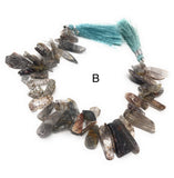 Multi Rutile Beads - Rough Polished, Gemstone Beads, Jewelry Supplies for Jewelry Making, Wholesale Beads, Bulk Beads, 8" Strand