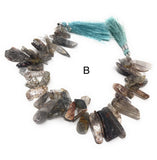 Multi Rutile Beads - Rough Polished, Gemstone Beads, Jewelry Supplies for Jewelry Making, Wholesale Beads, Bulk Beads, 8" Strand