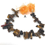 Natural Tiger Eye Beads, Tiger Eye Rough Polished Gemstone Beads, Jewelry Supplies for Jewelry Making, Wholesale Beads, 8" Strand