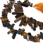 Natural Tiger Eye Beads, Tiger Eye Rough Polished Gemstone Beads, Jewelry Supplies for Jewelry Making, Wholesale Beads, 8" Strand