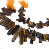 Natural Tiger Eye Beads, Tiger Eye Rough Polished Gemstone Beads, Jewelry Supplies for Jewelry Making, Wholesale Beads, 8" Strand