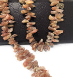 Natural Sunstone Beads - Rough Polished, Gemstone Beads, Jewelry Supplies for Jewelry Making, Wholesale Beads, Bulk Beads, 8" Strand