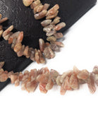 Natural Sunstone Beads - Rough Polished, Gemstone Beads, Jewelry Supplies for Jewelry Making, Wholesale Beads, Bulk Beads, 8" Strand