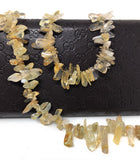 Golden Yellow Rutile Beads - Rough Polished, Gemstone Beads, Jewelry Supplies for Jewelry Making, Wholesale Beads, Bulk Beads, 8" Strand