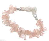 Rose Quartz Beads, Natural Rose Quartz Gemstone Beads - Rough Polished, Jewelry Supplies for Jewelry Making, Wholesale Beads, 8" Strand