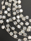 White Moonstone Beads, Gemstone Beads, Jewelry Supplie for Jewelry Making, Wholesale Beads, Bulk Beads, 8mm -10mm, 8"Strand
