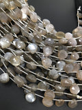 Gray Moonstone Beads, Gemstone Beads, Jewelry Supplies for Jewelry Making, Wholesale Bulk Beads, 9-10mm, 8" Strand
