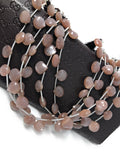 Natural Chocolate Moonstone Beads - Side Drilled, Gemstone Beads, Jewelry Supplies for Jewelry Making, Wholesale Beads, 8"Strand