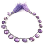 Natural Amethyst Gemstone Beads, Amethyst Briolette Beads, Jewelry Supplies for Jewelry Making, Bulk Wholesale Beads, 8" Strand