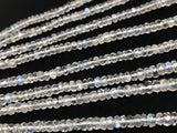 Rainbow Moonstone Gemstone Beads, Blue Flash Moonstone Beads, Wholesale Bulk Beads, AAA+ Quality, 3mm- 5mm, 16" Strand