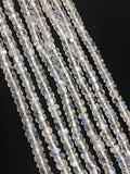 Rainbow Moonstone Gemstone Beads, Blue Flash Moonstone Beads, Wholesale Bulk Beads, AAA+ Quality, 3mm- 5mm, 16" Strand