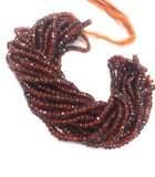 Garnet Beads, Gemstone Beads, Rare Orange Brown Garnet Beads, Wholesale Beads, Bulk Beads, AAA+ Quality, 3-4mm , 16" Strand