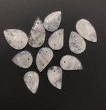 11 Pcs Lot of Moonstone Carved Leaf Beads - Front Top Drilled and Bottom Drilled, Rainbow Moonstone Carved Leaf Beads, Bulk Beads