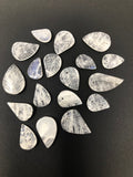 19 Pieces Lot of Moonstone Carved Leaf Beads - Top Drilled, Rainbow Moonstone Carved Leaf Beads, Bulk Beads, Loose Gemstone Beads