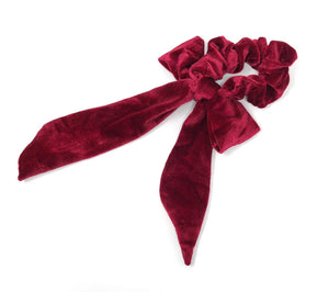 Velvet Bow Hair Scrunchies for Women, Ponytail Holder Hair Tie for Girls, Solid Color Elastic Headband, Gifts for Girls