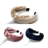 Wide Headband for Girls, Bohemian Turban Headbands, Retro Velvet Hairbands, Velvet Twisted Knot Head Band, Braided Knotted Hairband, 1 Pc