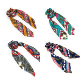 Printed Scrunchies for Women, Ponytail Holder Hair Tie for Girls, Long Tail Scarf Scrunchies for Women, Gifts for Girls