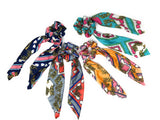 Printed Scrunchies for Women, Ponytail Holder Hair Tie for Girls, Long Tail Scarf Scrunchies for Women, Gifts for Girls