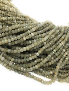 13" Cats Eye Gemstone Beads Natural Chrysoberyl Green Cats Eye Bulk Beads Wholesale Jewelry Supplies for DIY Jewelry Making, 3.5mm - 4mm