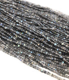 Labradorite Gemstone Beads, Bulk Wholesale Beads for Jewelry Making, Blue Flash Labradorite Beads , 3.5-4mm , 13.25" Strand